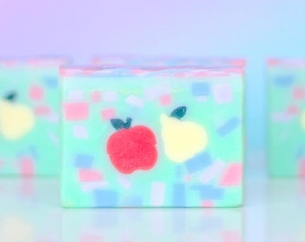 Fruit Salad | Handmade Soap | Mystic Pear Scent | Rainbow Colourful Present | Happy Summer Gift for Women