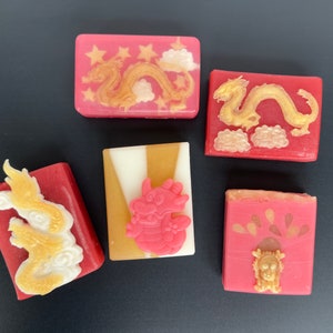 New Year Dragon soap Handmade Vegan Soap Lemon Blossom Scent Chinese New Year Gift Chinese Zodiac Present Year of the Dragon image 4