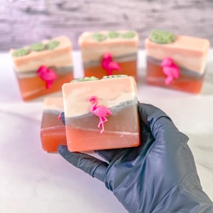 Flamingle | Watermelon Scent (Vegan | Exfoliating | Handmade Soap)