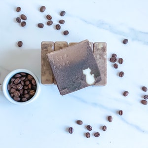 Catpuccino | Exfoliating Espresso Grounds | Rich Coffee Scent (Handmade Vegan Soap | Meowfestive Special)