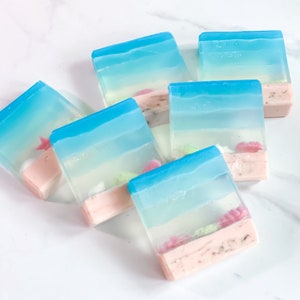 Handmade Vegan Soap | Under the Sea | Oceanus “Body Shop-type” Fragrance (Spring/Summer Birthday | Mother's Day)