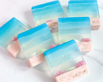 Handmade Vegan Soap | Under the Sea | Oceanus “Body Shop-type” Fragrance (Spring/Summer Birthday | Mother's Day)