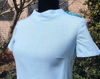 short sleeve powder blue dress