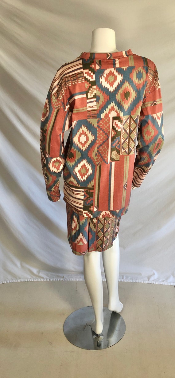 NWT Vintage 90s Chicos Design Ikat Skirt set Long… - image 2