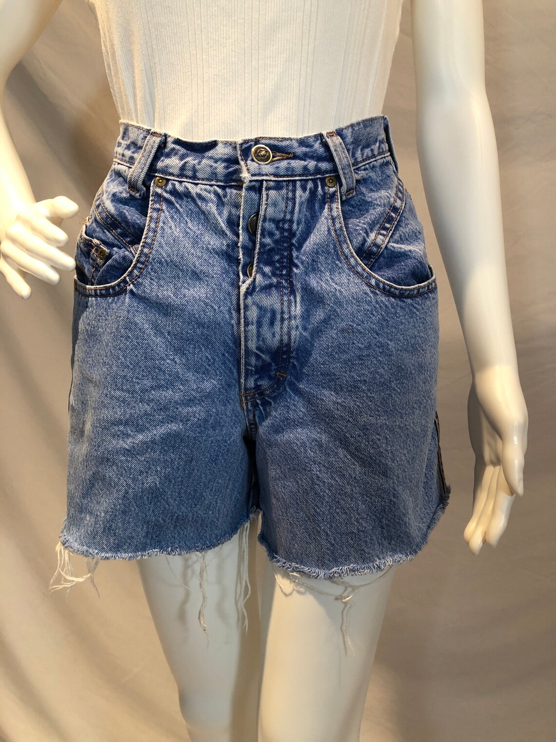 Vintage 90s Zena Jeans Hight Waisted Shorts Medium Light Wash | Etsy