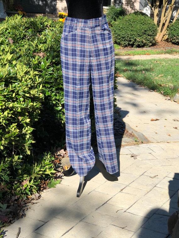 Vintage 70s Farah Men's Polyester Plaid 