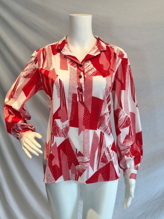 Vintage 60s She's A Lady retro Red White Women's … - image 1