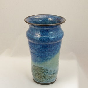 Blue Vases hand-made crafted stoneware ceramic art studio Shawnee Mountain Pottery