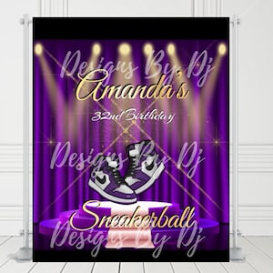 Purple and gold sneakerball backdrop