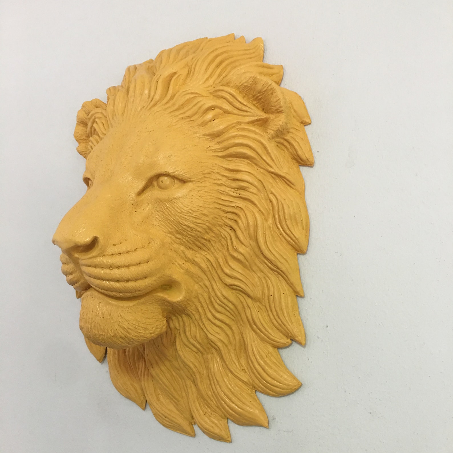 Large Lion Head Wall Decor Faux Taxidermy Yellow Lion Head Etsy