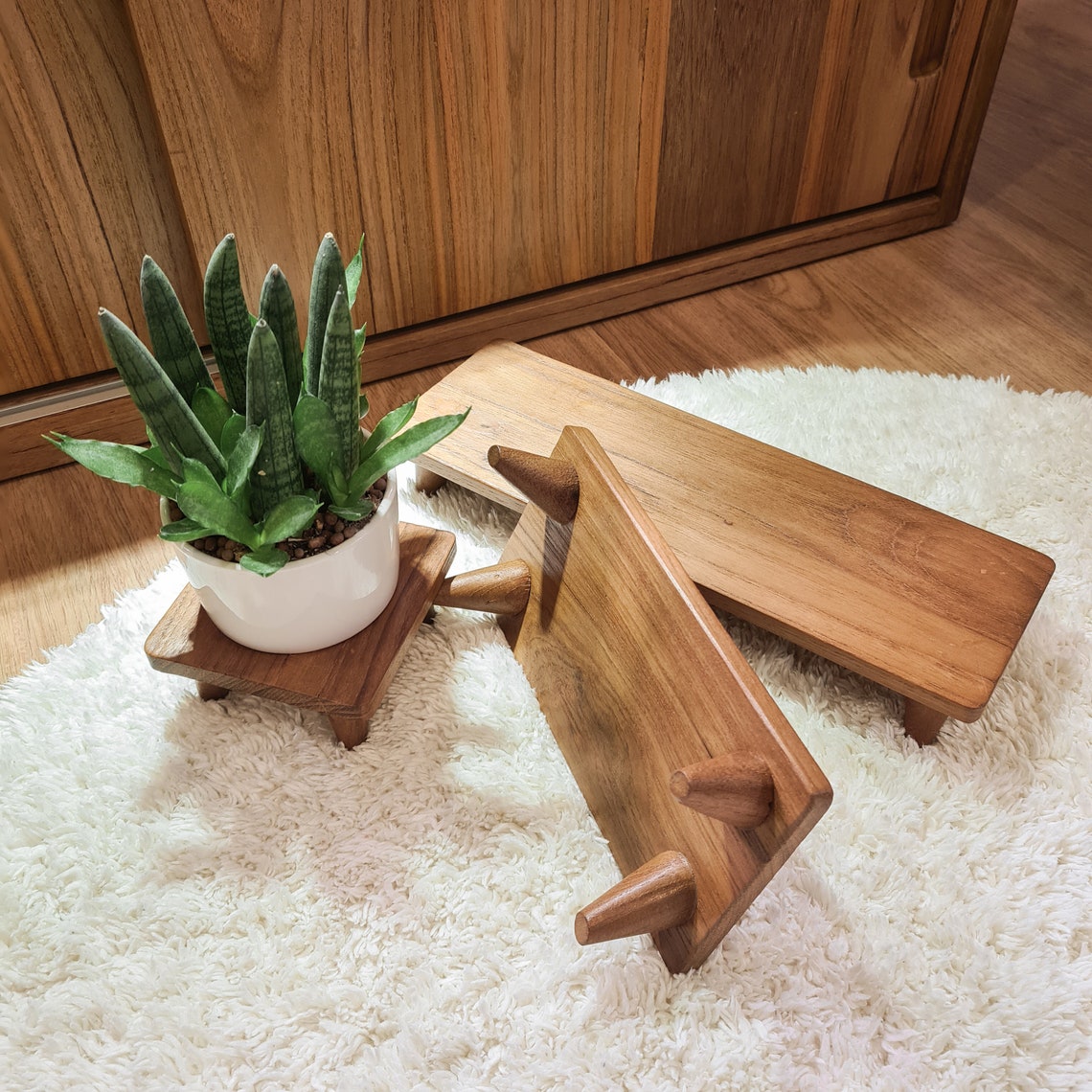 Set of 3 Wooden Table Small Wooden Table Wooden Furniture Etsy