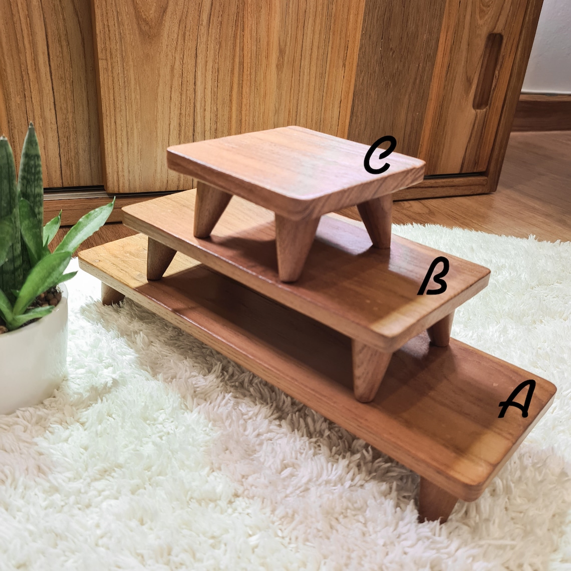3er Set Holztisch Kleiner Holztisch Holzmöbel Kleiner Tisch