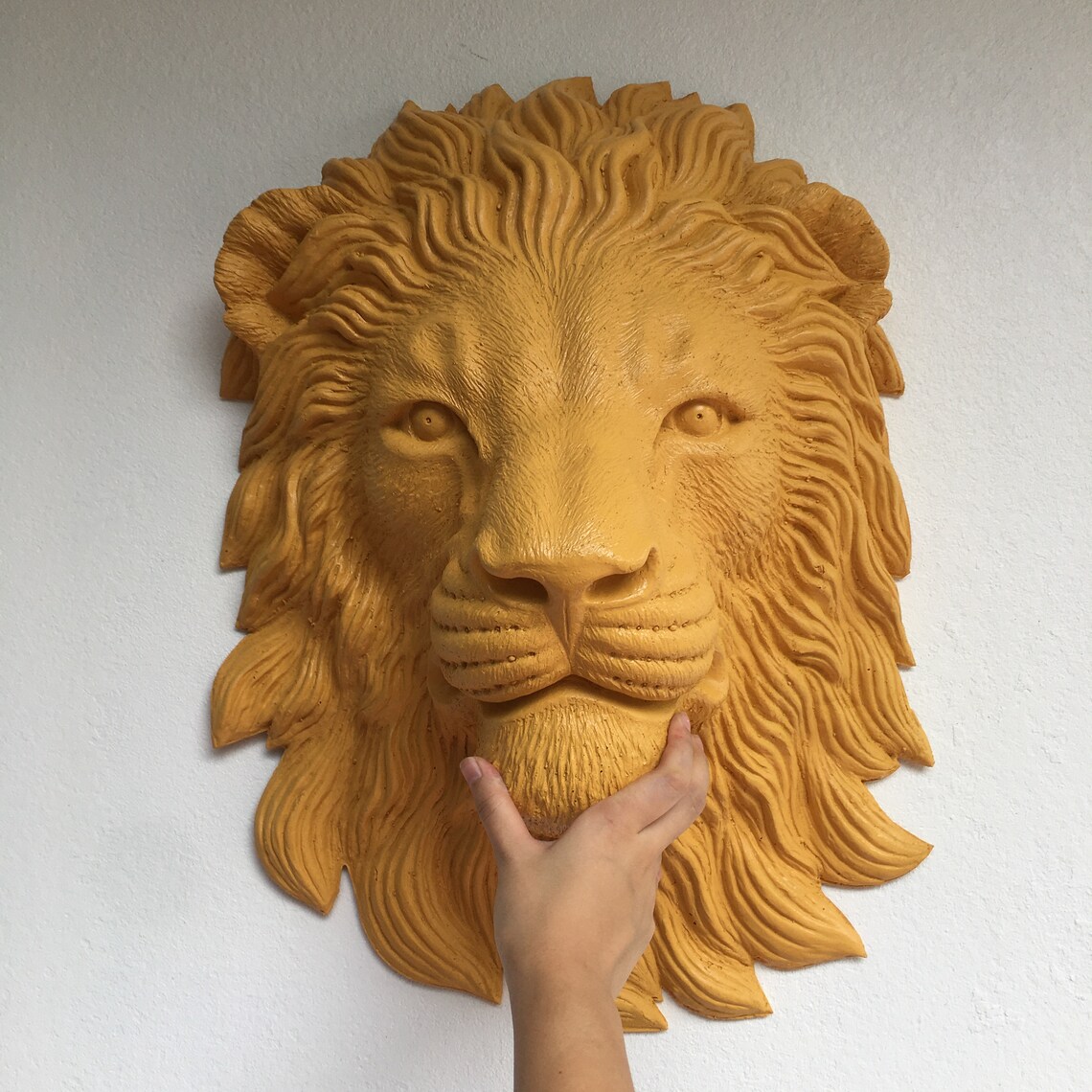 Large Lion Head Wall Decor Faux Taxidermy Yellow Lion Head Etsy Israel