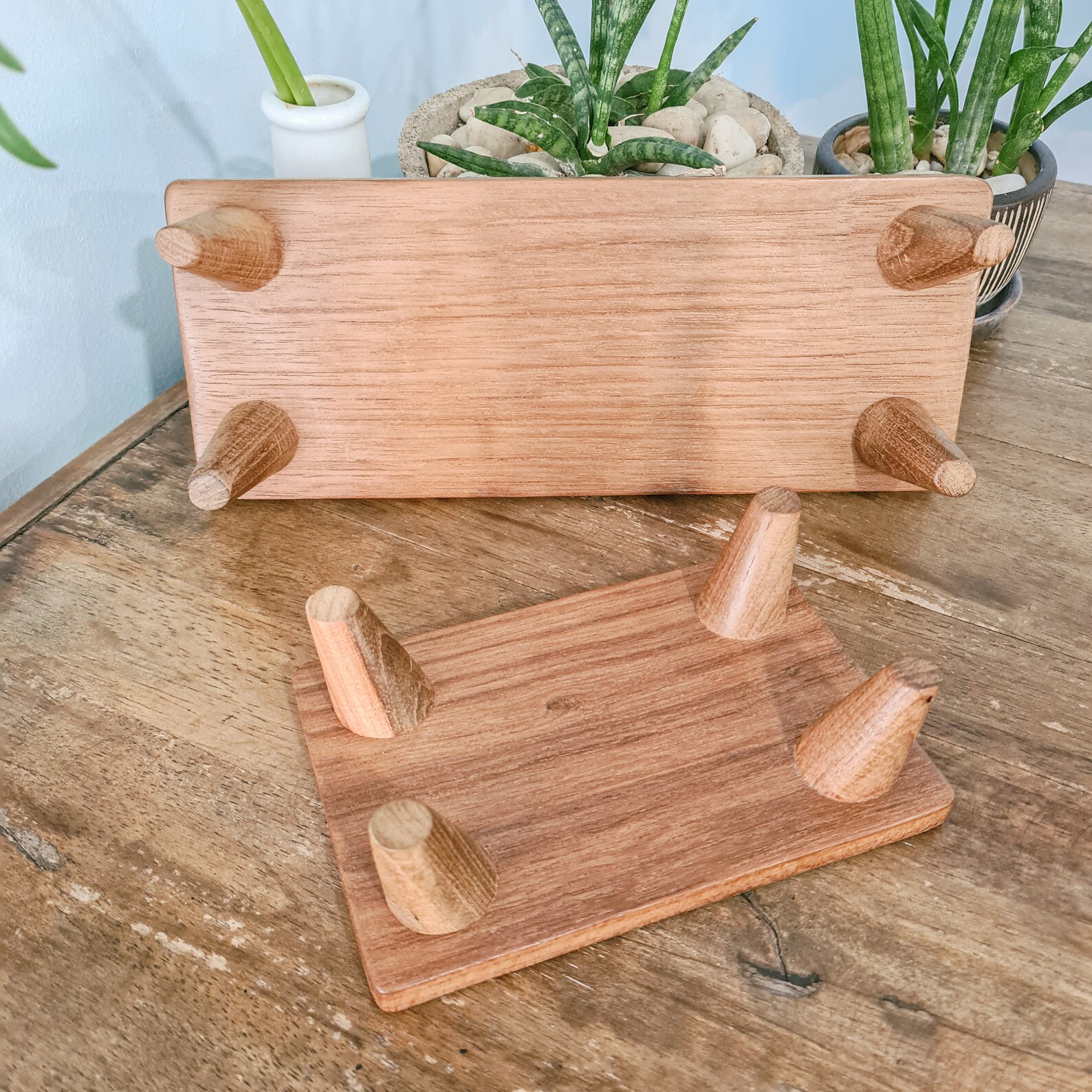 Set of 2 Wooden Table Small Wooden Table Wooden Furniture Etsy