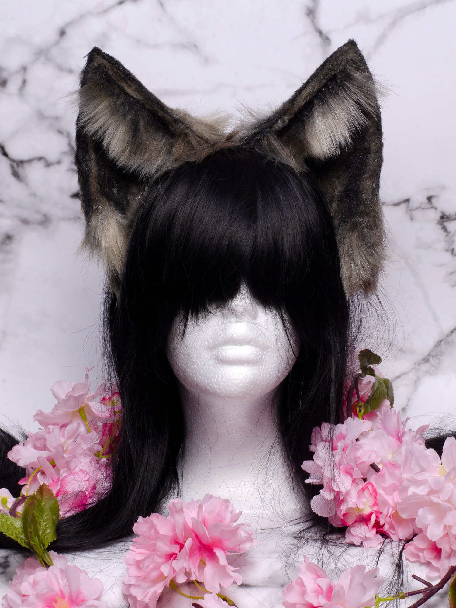 Grey Wolf Ears & Tail Etsy