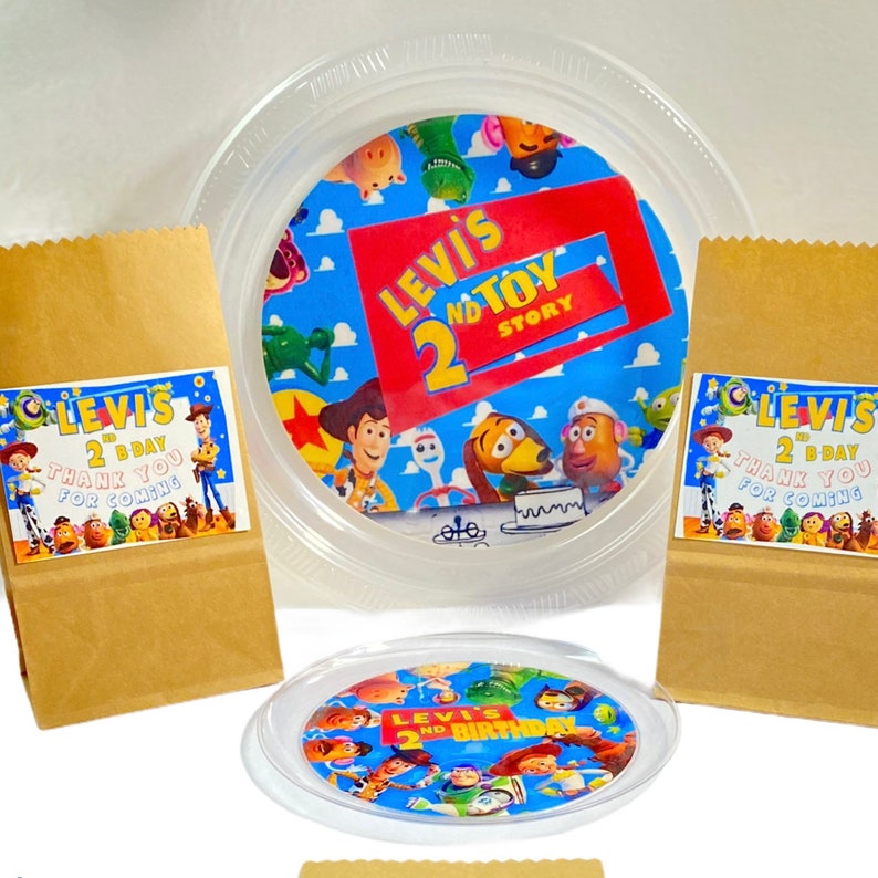 Toy Story Birthday Plates Custom Plastic Plates Birthday Etsy