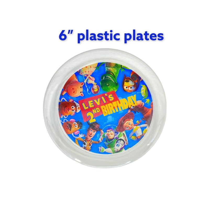 Toy Story Birthday Plates Custom Plastic Plates Birthday Etsy