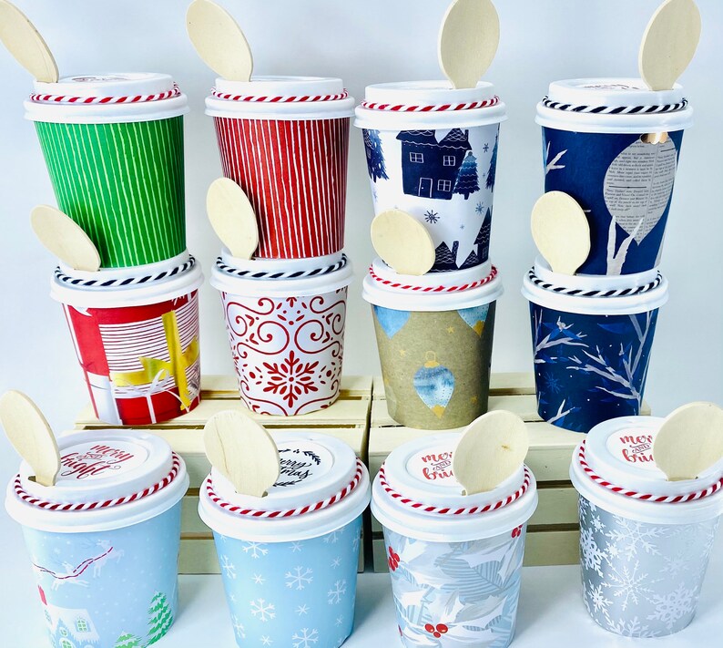 Copas de fiesta de Navidad Mini tazas de café rellenos de