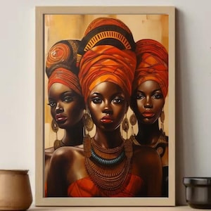 Group of African Women Wall Art, Black Art, Ethnic Photography, Printable Decor, Extra Large African Prints