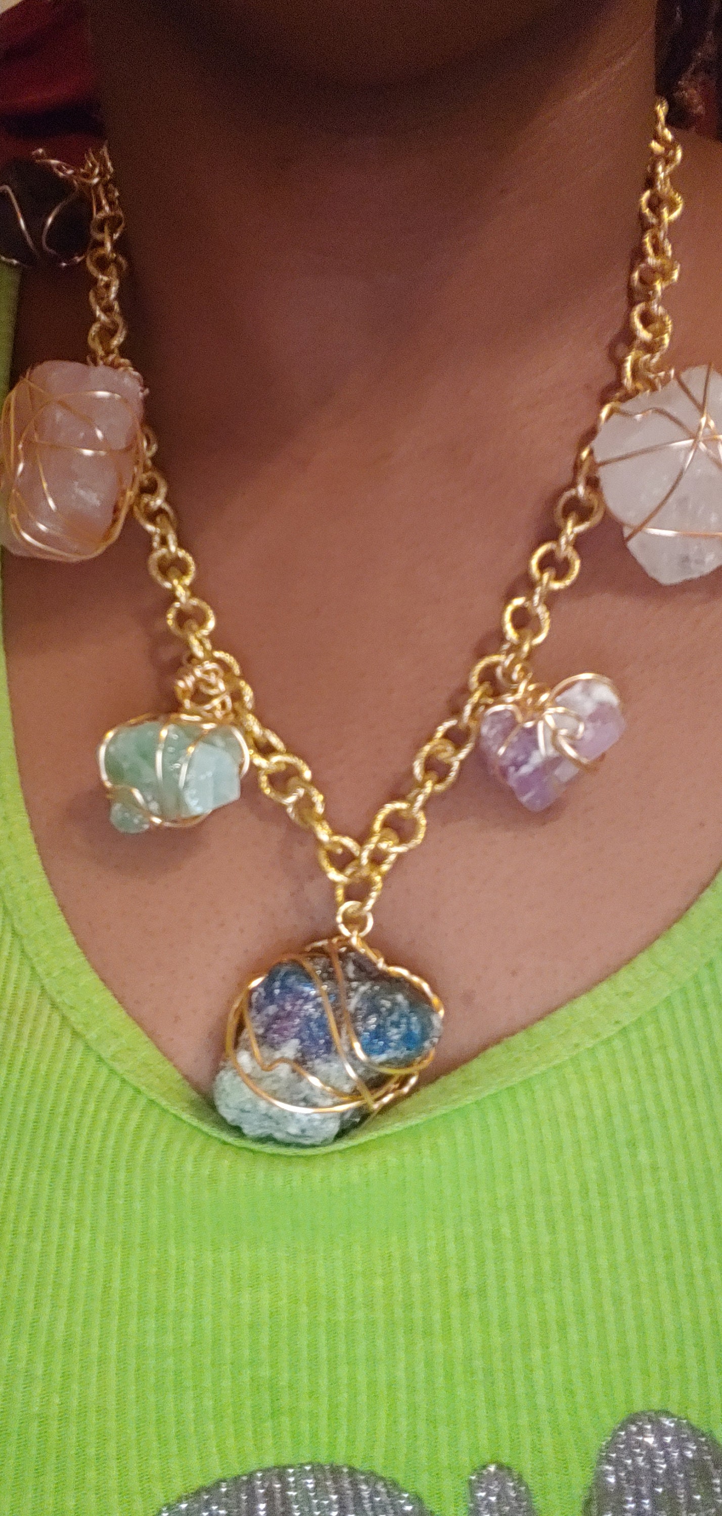 7 Crystal Energy Necklace Etsy