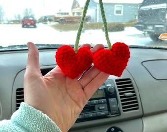 Specchietto retrovisore per auto con ciliegie di San Valentino