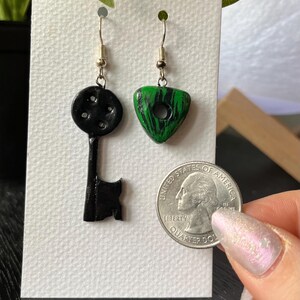 Coraline Button and Key Earrings image 3