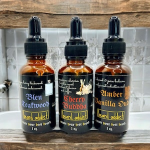 Beard Growth Oil, Beard Cologne (Jojoba, Almond, Argan, Apricot, Castor, Black Seed, Henna) Golden Medium/Thick Oil 1 oz & 2 oz