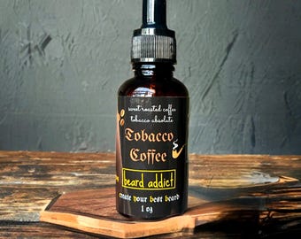 Tobacco Coffee Beard Growth Oil: Jojoba, Argan, Black Seed