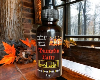 Pumpkin Cinnamon Latte Beard Growth Oil: Jojoba, Moroccan Argan, Castor + Henna
