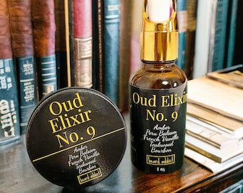Oud Elixir No. 9 Beard Oil + Balm | Pure Agarwood + Vanilla Bourbon | Growth + Moisture