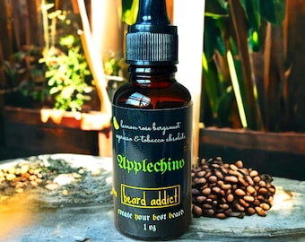 Applechino Beard Oil: Luxury Growth + Moisture, Green Apple + Cappuccino