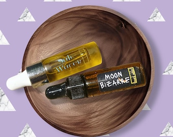 Beard Oil Sample Set: Moon Bizarre Spiced Butterscotch, Salt Water Juniper Sandalwood