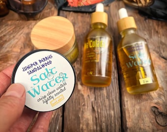 Salt Water + Pina Colada Beard Balm/Butter Hybrid & Oil | Coconut, Banana Cream + Tobacco, Juniper Berry + Sandalwood
