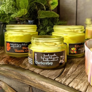 Whipped Beard Butters- Mango, Shea, Cocoa Butter, Jojoba Oil 1 oz, 2 oz Beard Conditioner & Moisturizer, Luxury Glass Jars