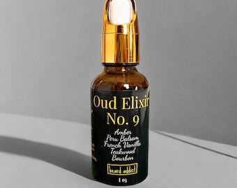 Oud Elixir No. 9 Beard Oil | Pure Agarwood + Vanilla Bourbon | Growth & Moisture