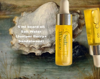 Salt Water Sample Beard Oil: Juniper Berry + Sandalwood | Moisture + Growth | Small Travel Size