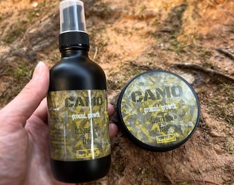 CAMO Beard Growth Balm & Oil: Fragrance-Free Shea, Cocoa, Castor, Argan