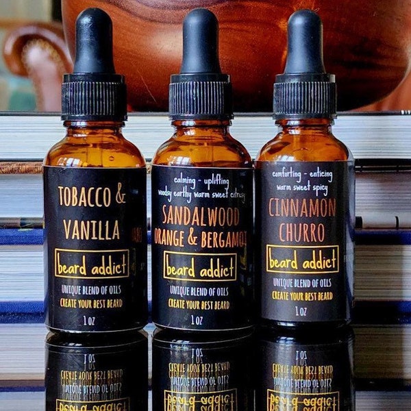Beard Growth Oil, Beard Cologne (Jojoba, Almond, Argan, Apricot, Castor, Black Seed, Henna) Golden Medium/Thick Oil 1 oz & 2 oz