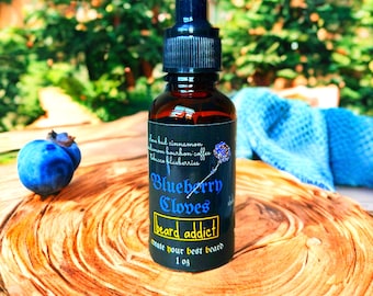 Blueberry Cloves Beard Oil: Cinnamon Bourbon, Cardamom Coffee, Jojoba, Argan