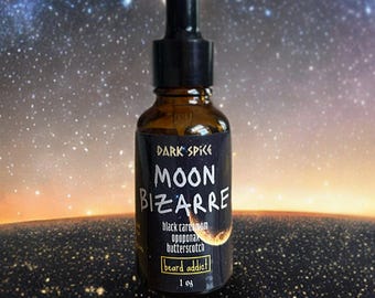 Moon Bizarre Luxury Beard Oil: Spiced Butterscotch | Creamy Cardamom + Dark Opoponox