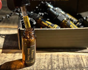 Muestra de aceite para barba 5 ml, tamaño de viaje de 1/6 oz, aceite para el crecimiento de la barba de calidad, ingredientes puros, paquete de muestra de barba