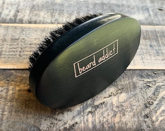 Boar Bristle Beard Brush - Black Wood Travel Grooming
