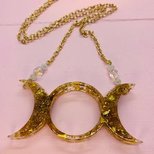 Golden moon necklace