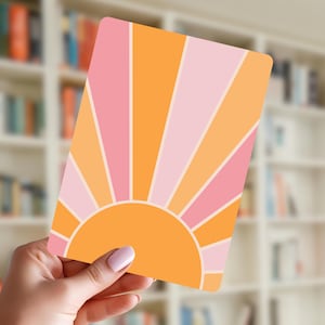 Sherbet Sunshine Kindle Insert | BookTok | Book Lover | Satin Finish Photo Paper | Retro Clear Case Decor | Groovy Custom eReader Accessory