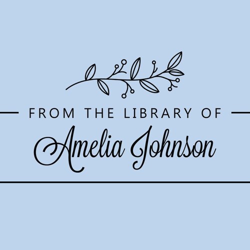 Library Stamp 41 Wooden or Selfinking Calligraphy Etsy Canada