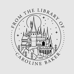 Castle Book Stamp Personalized | Magic Book Plate | Library Stamp | Rubber Stamp or Self Inking Stamp | Design: STL063