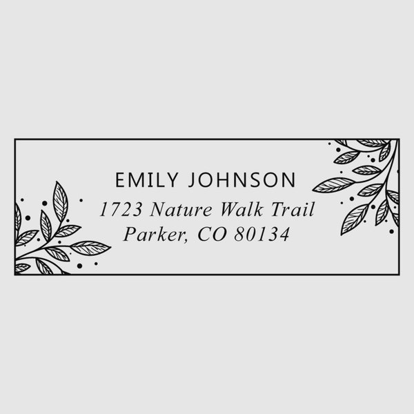 Return Address Stamp | Greenery Address Stamp | Family Address Stamp | Rubber Stamp, Self-Inking Stamp or Embosser | Design: STA028