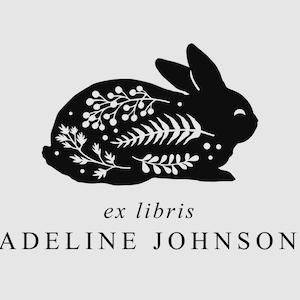 Ex Libris Stamp | Bunny Book Stamp Personalized | From the Library of Stamp | Rubber Stamp or Self Inking | Design: STL017