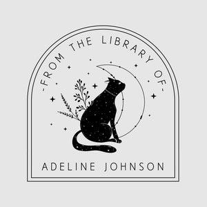 Cat Library Stamp Personalized From the Library of Rubber Stamp or Self  Inking Design: STL058 