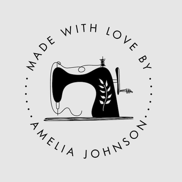 Made with Love by Stamp | Sew with Love by Stamp | Handmade by Stamp | Rubber Stamp, Self Inking Stamp or Embosser | Design: STB002